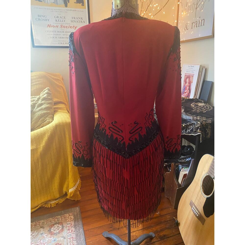 Fabrice Women's Red and Black Formal-dresses 1980s/90s Size 10 - Picture 8 of 11